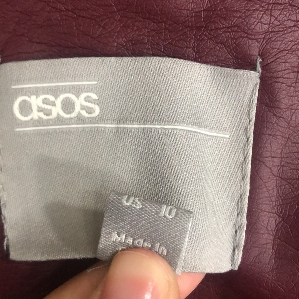 ASOS Ox Blood Faux Leather Jacket - Picture 4 of 6